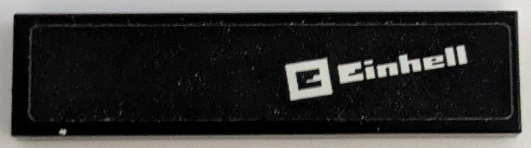 Tile 1 x 4 with White 'Einhell' Logo Pattern Model Left Side (Sticker) - Set 42165