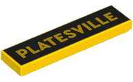 Tile 1 x 4 with 'PLATESVILLE' on Black Background Pattern