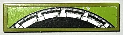 Tile 1 x 4 with Black and Silver Semicircle with Small Partial Shadows Pattern Model Right Side (Sticker) - Set 8864