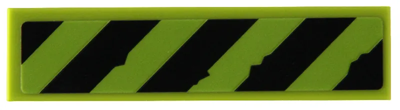Tile 1 x 4 with Black Danger Stripes Pattern (Sticker) - Set 80022
