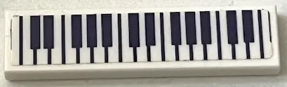 Tile 1 x 4 with Dark Purple Piano Keys Pattern (Sticker) - Set 41684