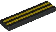 Tile 1 x 4 with 2 Yellow Stripes Pattern