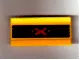 Vehicle, Spoiler / Plow Blade 6 x 3 with Hinge with Red and Yellow Extreme Team Logo Pattern (Sticker) - Sets 2963 / 6568 / 6589