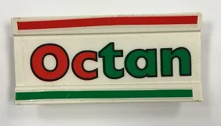 Vehicle, Spoiler / Plow Blade 6 x 3 with Hinge with Red and Green Stripes and 'Octan' Pattern (Stickers) - Set 6648-1