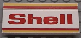 Vehicle, Spoiler / Plow Blade 6 x 3 with Hinge with Red and Yellow Stripes and Red 'Shell' Pattern