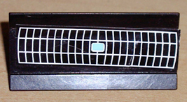 Vehicle, Spoiler / Plow Blade 6 x 3 with Hinge with White Grid and Small Blue Rectangle Pattern (Sticker) - Set 1775