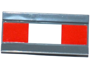 Vehicle, Spoiler / Plow Blade 6 x 3 with Hinge with 2 Red Squares and White Rectangle Pattern (Sticker) - Set 60104