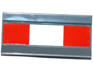Vehicle, Spoiler / Plow Blade 6 x 3 with Hinge with 2 Red Squares and White Rectangle Pattern (Sticker) - Set 60104