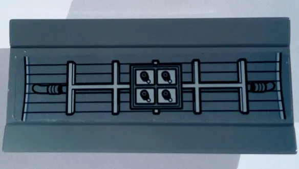 Vehicle, Spoiler / Plow Blade 6 x 3 with Hinge with SW Millennium Falcon Radar Pattern (Sticker) - Set 75105