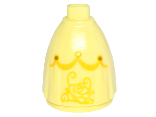 Mini Doll Skirt Long Full with Bright Light Orange Rose Pattern (Belle)