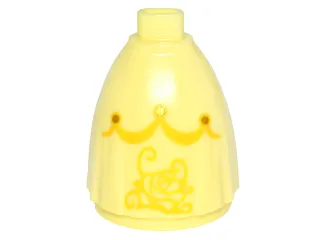 Mini Doll Skirt Long Full with Bright Light Orange Rose Pattern (Belle)