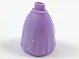 Mini Doll Skirt Long Full with Silver Stars Pattern (Fairy Godmother)