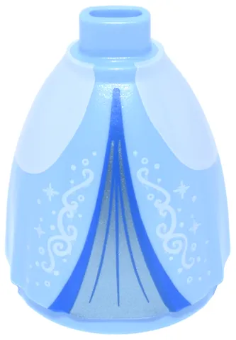 Mini Doll Skirt Long Full with White Hips, Metallic Light Inset with Blue Wide Trim, Stars and Filigree Pattern (Cinderella)