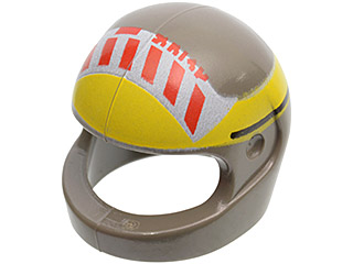 Minifigure, Headgear Helmet Motorcycle (Standard) with SW Red Stripe Pattern Large (A-wing)