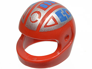 Minifigure, Headgear Helmet Motorcycle (Standard) with Blue and Silver Spyrius Pattern