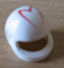 Minifigure, Headgear Helmet Motorcycle (Standard) with Red 'M' Pattern