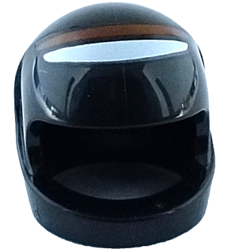 Minifigure, Headgear Helmet Motorcycle (Standard) with White and Reddish Brown Stripes Pattern (Golden Retriever Puppy Eye)