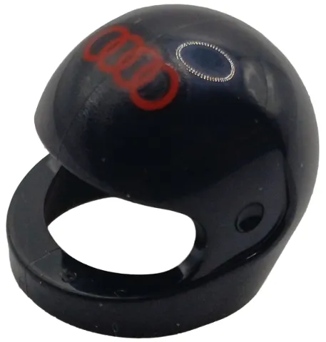Minifigure, Headgear Helmet Motorcycle (Standard) with 4 Red Circles / Audi Logo Pattern