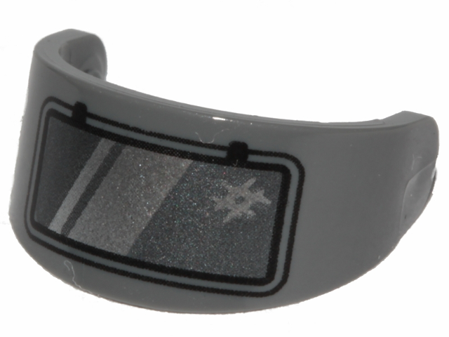 Minifigure, Visor Standard with Pearl Dark Gray and Silver Welding Visor Pattern