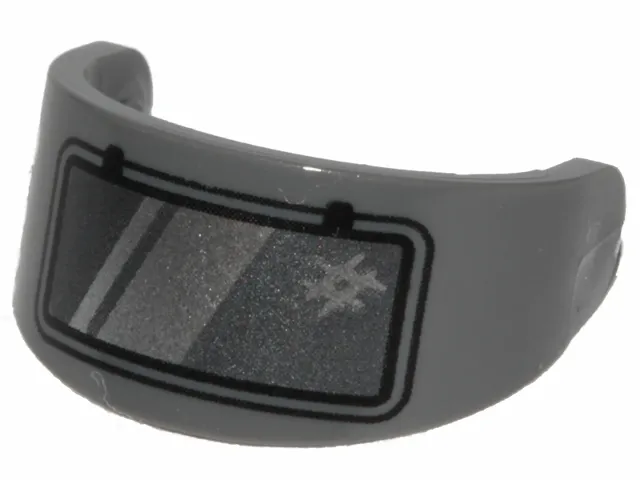 Minifigure, Visor Standard with Pearl Dark Gray and Silver Welding Visor Pattern