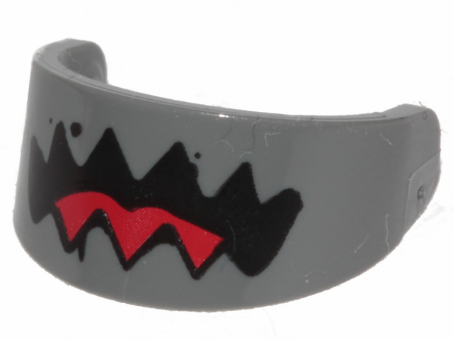 Minifigure, Visor Standard with Black Jaws and Red Tongue Pattern