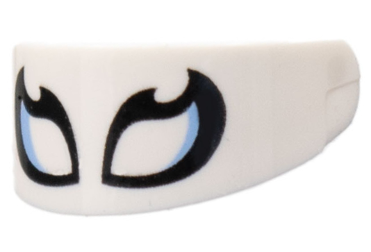 Minifigure, Visor Standard with Black Outline Eyes and Bright Light Blue Highlights Pattern