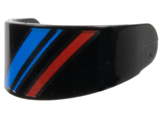 Minifigure, Visor Standard with Blue and Red Diagonal Stripes Pattern