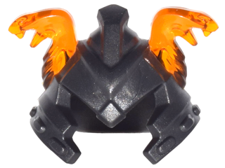 Minifigure, Headgear Helmet Ninjago with Cheek Protection and Molded Trans-Orange Snake Heads Pattern