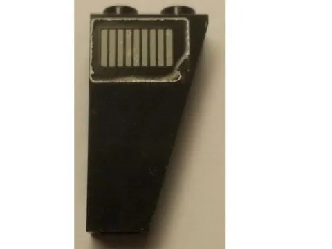 Slope, Inverted 75 2 x 1 x 3 with Black Stripes on Light Gray Background Pattern Model Left Side (Sticker) - Set 5542