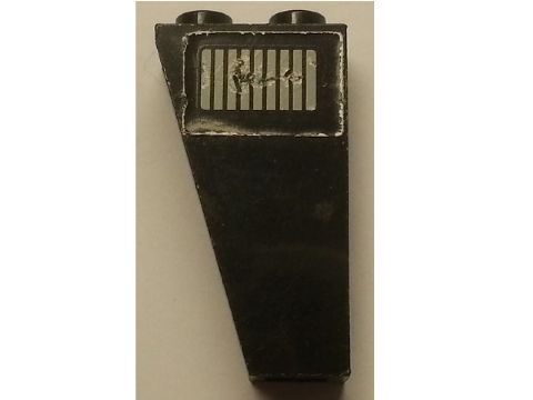 Slope, Inverted 75 2 x 1 x 3 with Black Stripes on Light Gray Background Pattern Model Right Side (Sticker) - Set 5542