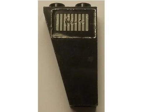 Slope, Inverted 75 2 x 1 x 3 with Black Stripes on Light Gray Background Pattern Model Right Side (Sticker) - Set 5542