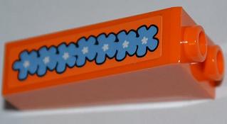 Slope, Inverted 75 2 x 1 x 3 with Medium Blue Flower Garland Pattern on Front (Sticker) - Set 3818