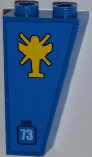 Slope, Inverted 75 2 x 1 x 3 with Helicopter Outline, 'NABII' and Light Blue '73' Pattern Model Left Side (Sticker) - Set 7067