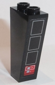 Slope, Inverted 75 2 x 1 x 3 with Gray Rectangles and Red Rectangle with White Buttons Pattern (Sticker) - Set 75190