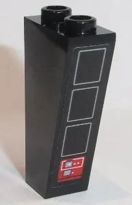 Slope, Inverted 75 2 x 1 x 3 with Gray Rectangles and Red Rectangle with White Buttons Pattern (Sticker) - Set 75190