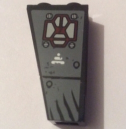 Slope, Inverted 75 2 x 1 x 3 with 4 Scratches, Line and Dots Pattern Model Front Left Side (Sticker) - Set 70009