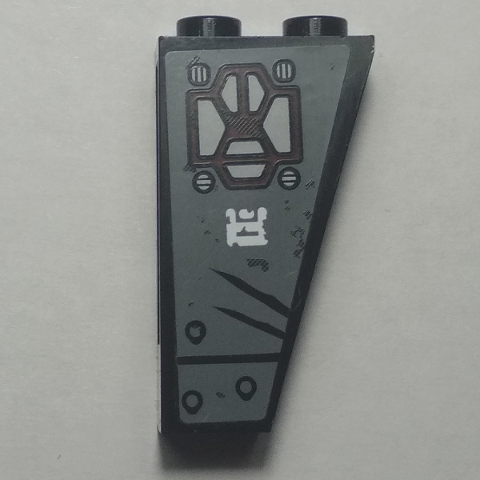 Slope, Inverted 75 2 x 1 x 3 with 2 Scratches, Line and Dots Pattern Model Front Right Side (Sticker) - Set 70009