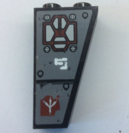 Slope, Inverted 75 2 x 1 x 3 with Line, Dots and Thin Footprint Pattern Model Back Left Side (Sticker) - Set 70009