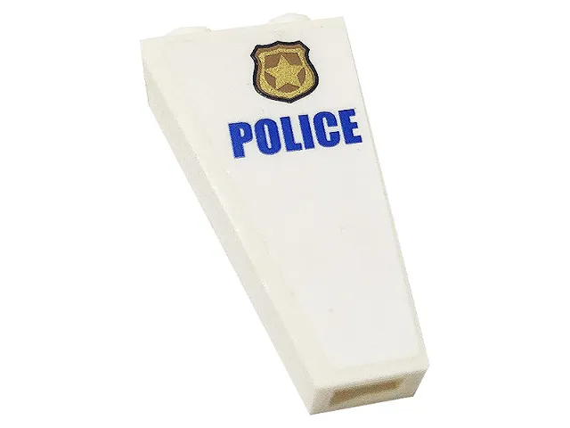 Slope, Inverted 75 2 x 1 x 3 with Blue 'POLICE' and Gold Police Badge Pattern Model Right Side (Sticker) - Set 60141