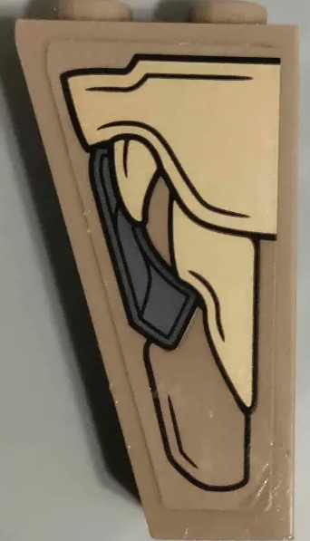 Slope, Inverted 75 2 x 1 x 3 with Gold and Dark Bluish Gray Armor Plates with Black Outlines Pattern Model Right Side (Sticker) - Set 76237