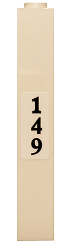 Brick 1 x 1 x 5 - Solid Stud with Black '149' on White Background Pattern (Sticker) - Set 75810