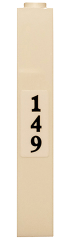 Brick 1 x 1 x 5 - Solid Stud with Black '149' on White Background Pattern (Sticker) - Set 75810