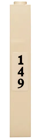 Brick 1 x 1 x 5 - Solid Stud with Black '149' on White Background Pattern (Sticker) - Set 75810