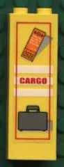 Brick 1 x 2 x 5 with Train Ticket, 'CARGO' and Suitcase Pattern (Sticker) - Set 4513