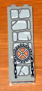 Brick 1 x 2 x 5 with Stone and Chain and Sprocket Pattern (Sticker) - Set 1382