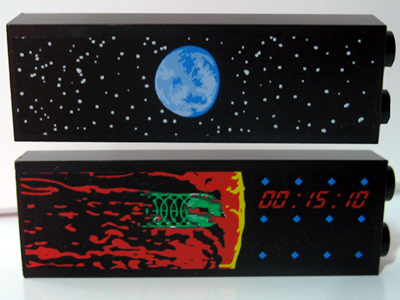 Brick 1 x 2 x 5 with Alderaan / Yavin 4 '00:15:10' Viewscreens Pattern (Stickers) - Set 10188