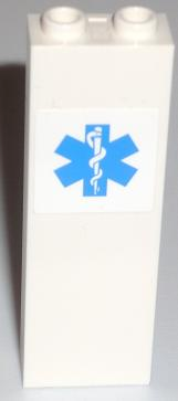 Brick 1 x 2 x 5 with EMT Star of Life Pattern (Sticker) - Set 7739