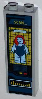 Brick 1 x 2 x 5 with 'SCAN...', Batman Poison Ivy on Screen and Buttons Pattern (Sticker) - Set 6860