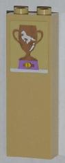 Brick 1 x 2 x 5 with Trophy Cup with White Horse Pattern (Sticker) - Set 3315