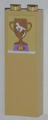 Brick 1 x 2 x 5 with Trophy Cup with White Horse Pattern (Sticker) - Set 3315